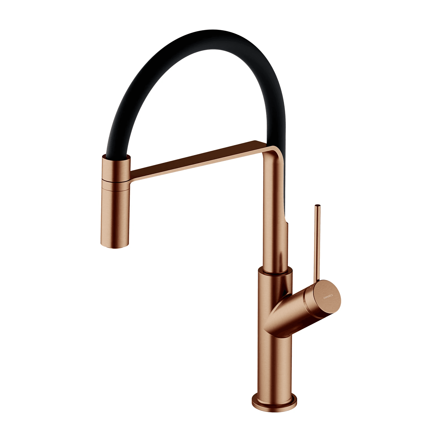 VITA bateria kuchenna z wyciąganą wylewką, miedź szczotkowana/czarny mat