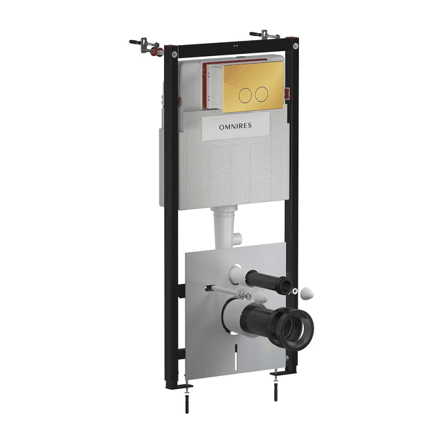 SET: STRONGFRAME stelaż podtynkowy z ECO spłuk. + MINIMAL przycisk spłukujący, złoty połysk