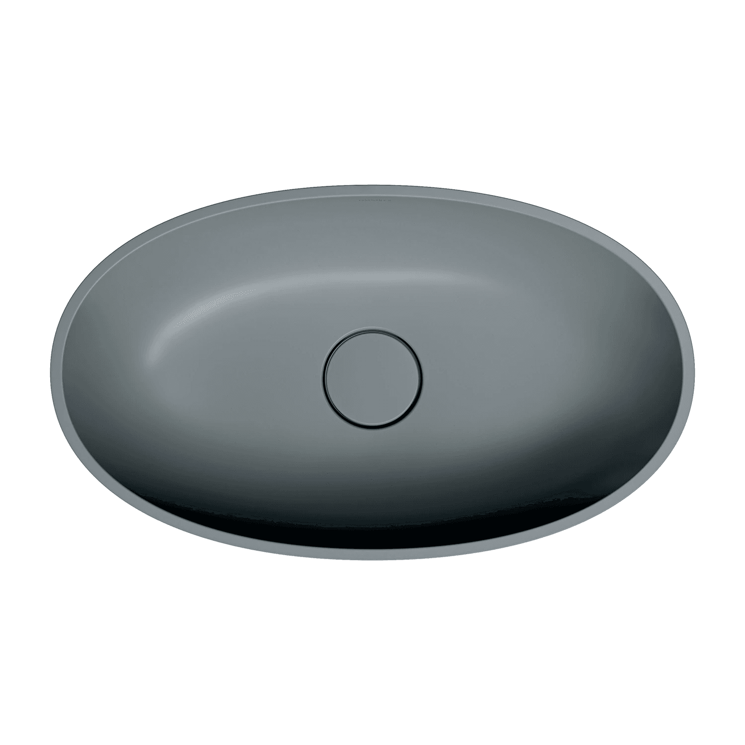 SHELL M+ umywalka nablatowa, 60 x 35 cm, ash grey mat