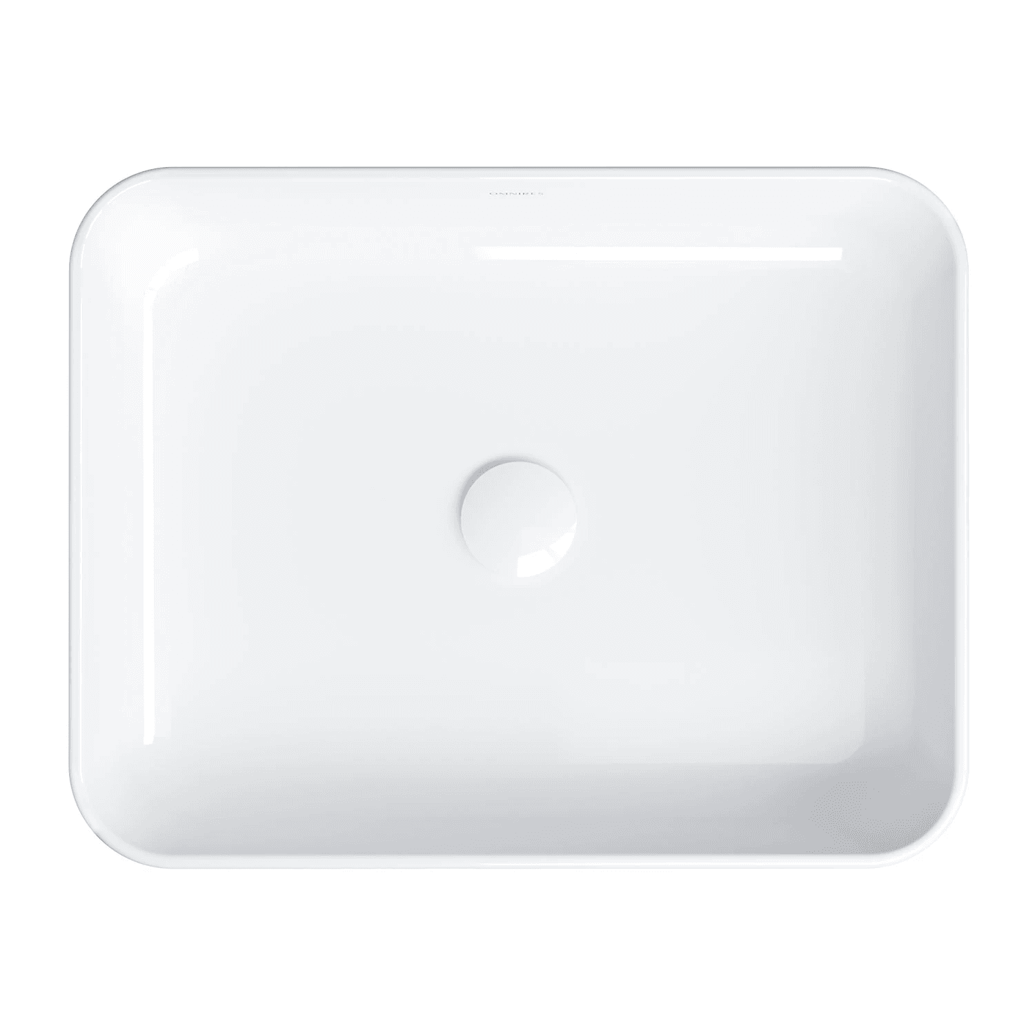 CORONA umywalka nablatowa, 50 x 39 cm, biały połysk