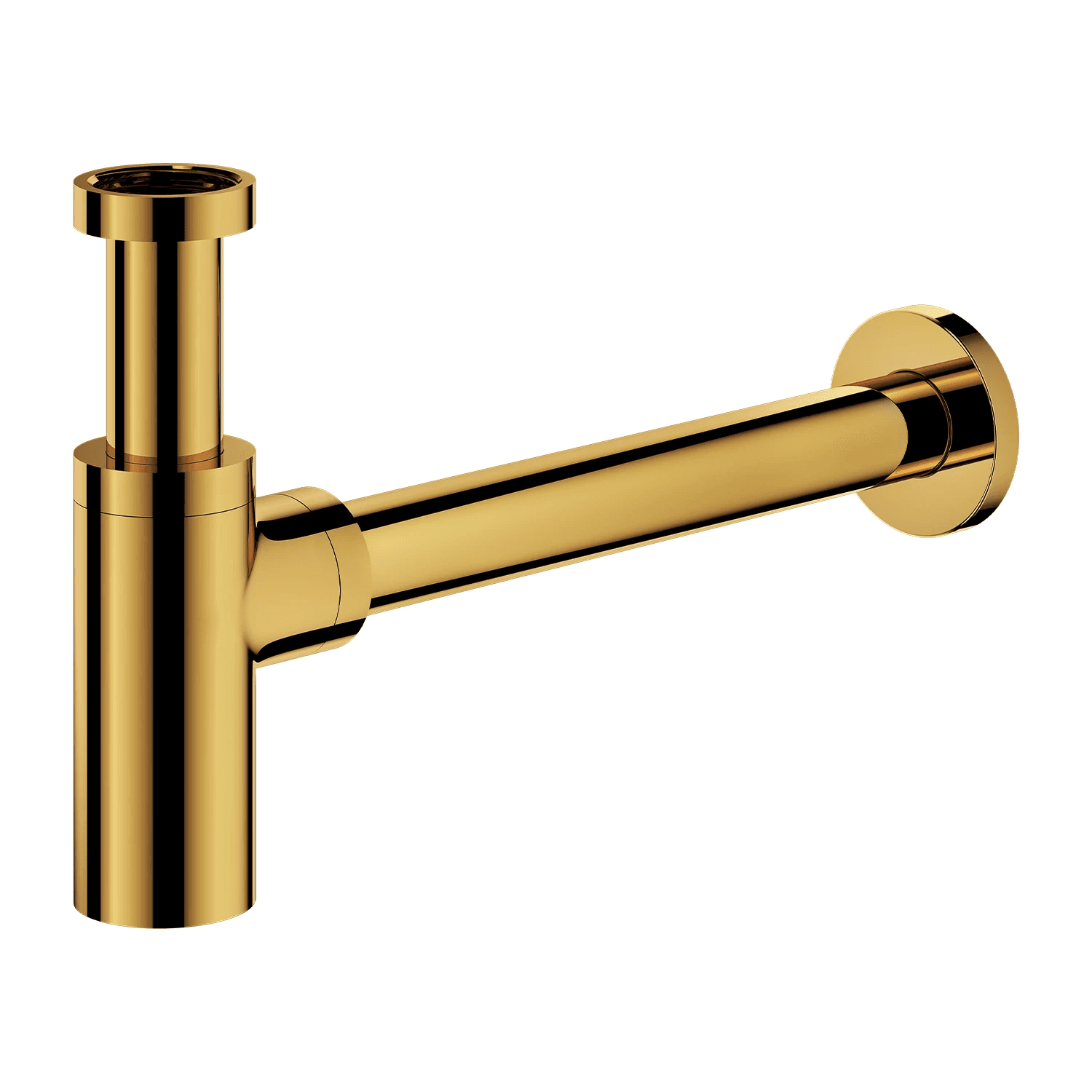 syfon umywalkowy ozdobny, złoty połysk