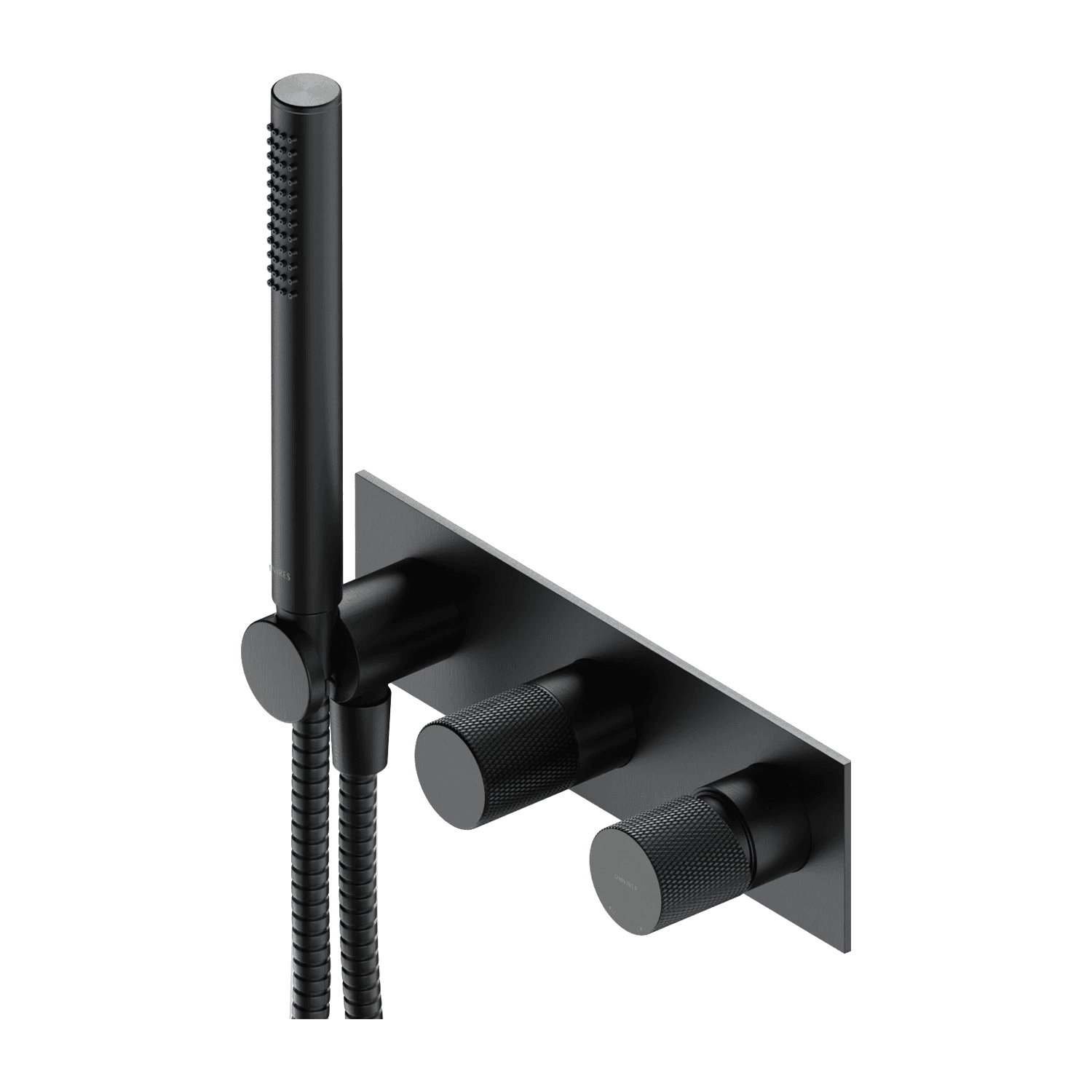 CONTOUR bateria prysznicowo-wannowa podtynkowa z rączką prysznicową, antracyt szczotkowany