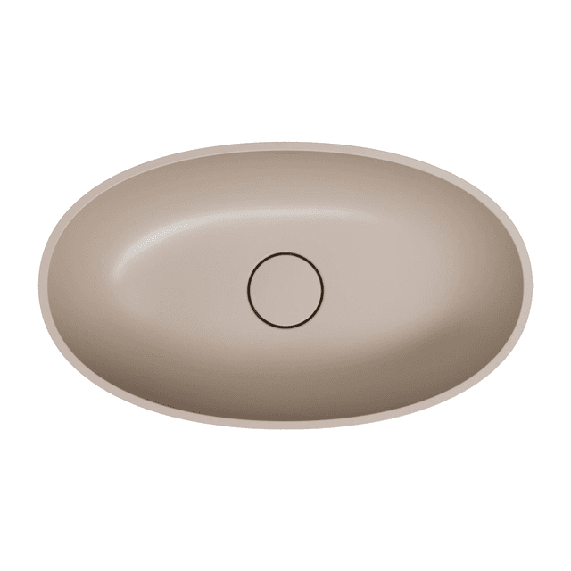 SHELL M+ umywalka nablatowa, 60 x 35 cm, dune beige mat