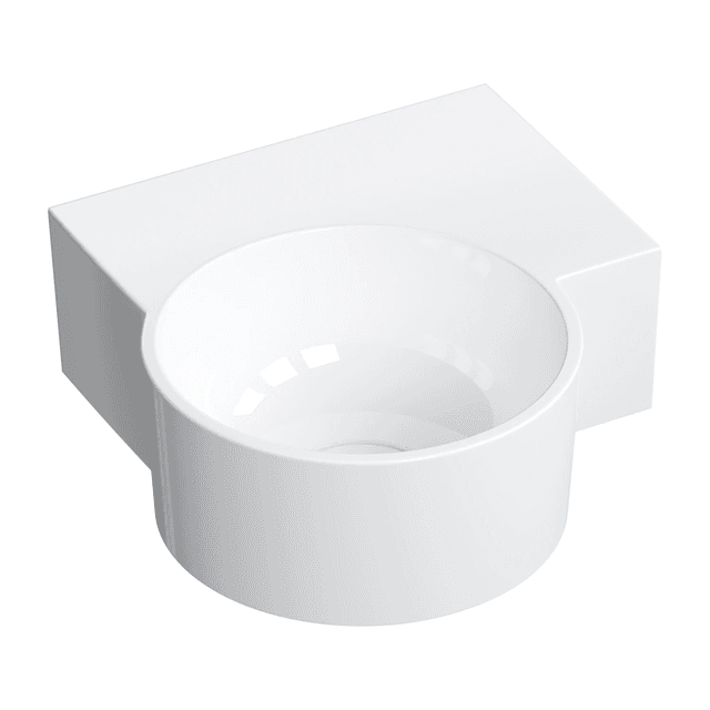 OVO M+ umywalka nablatowa/wisząca - prawa, 33 x 34 cm, biały połysk