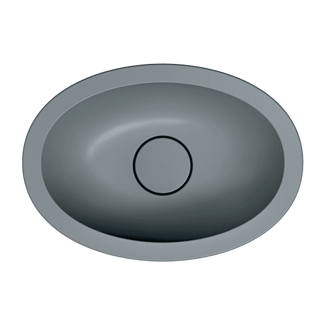 SHELL M+ umywalka podblatowa, 38 x 25 cm, ash grey mat