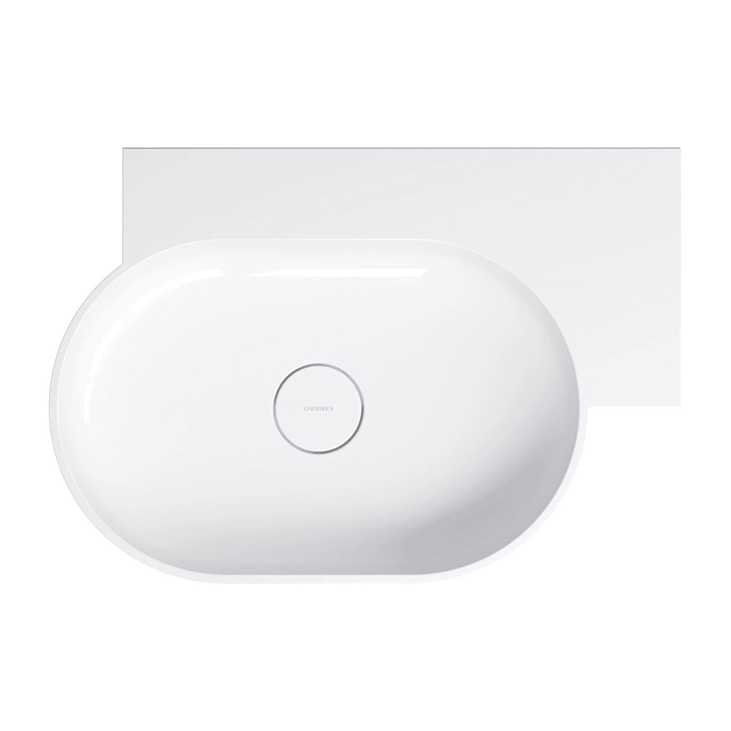 OVO M+ umywalka nablatowa/wisząca - prawa, 64 x 44 cm, biały połysk