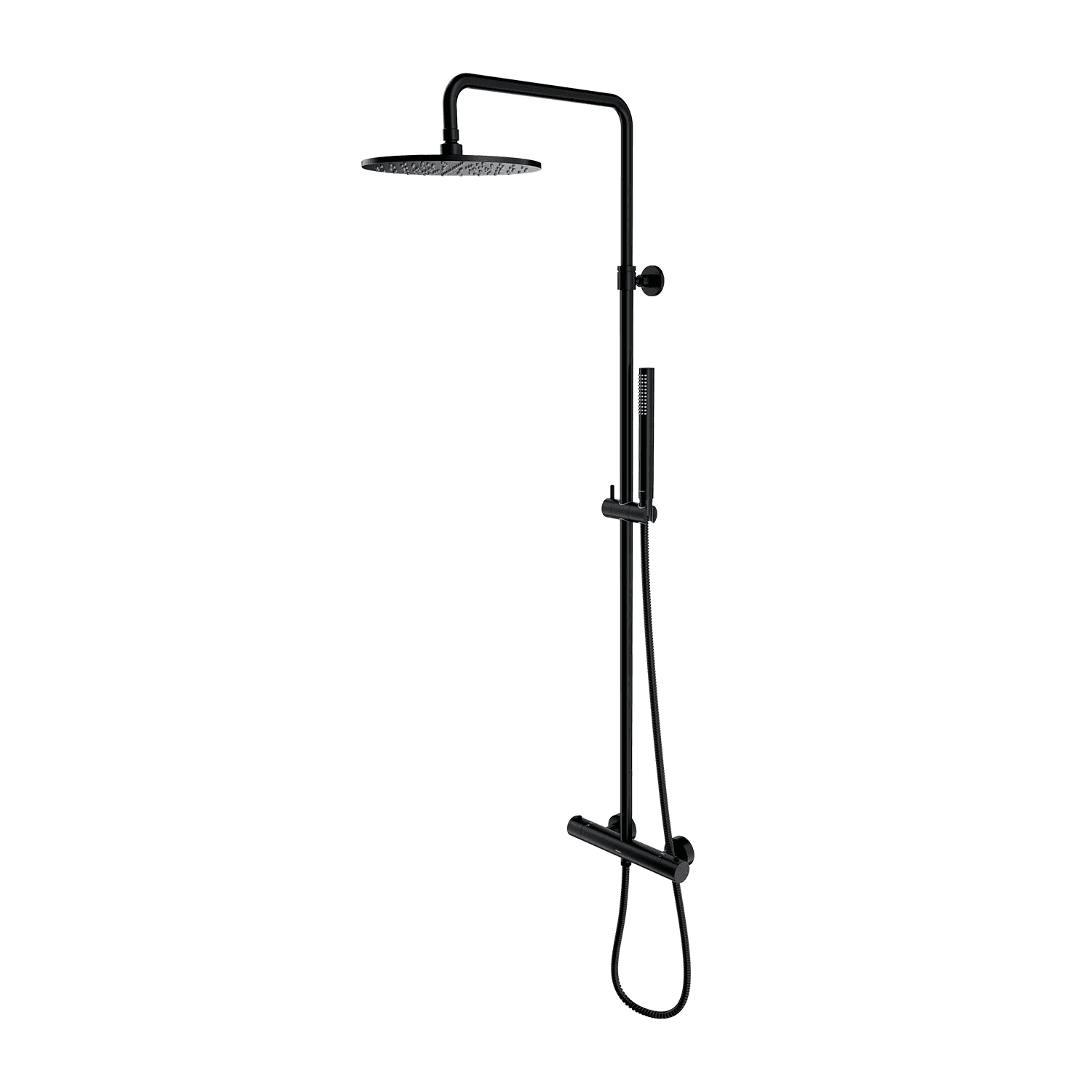 Y termostatyczny system prysznicowy natynkowy, czarny półmat