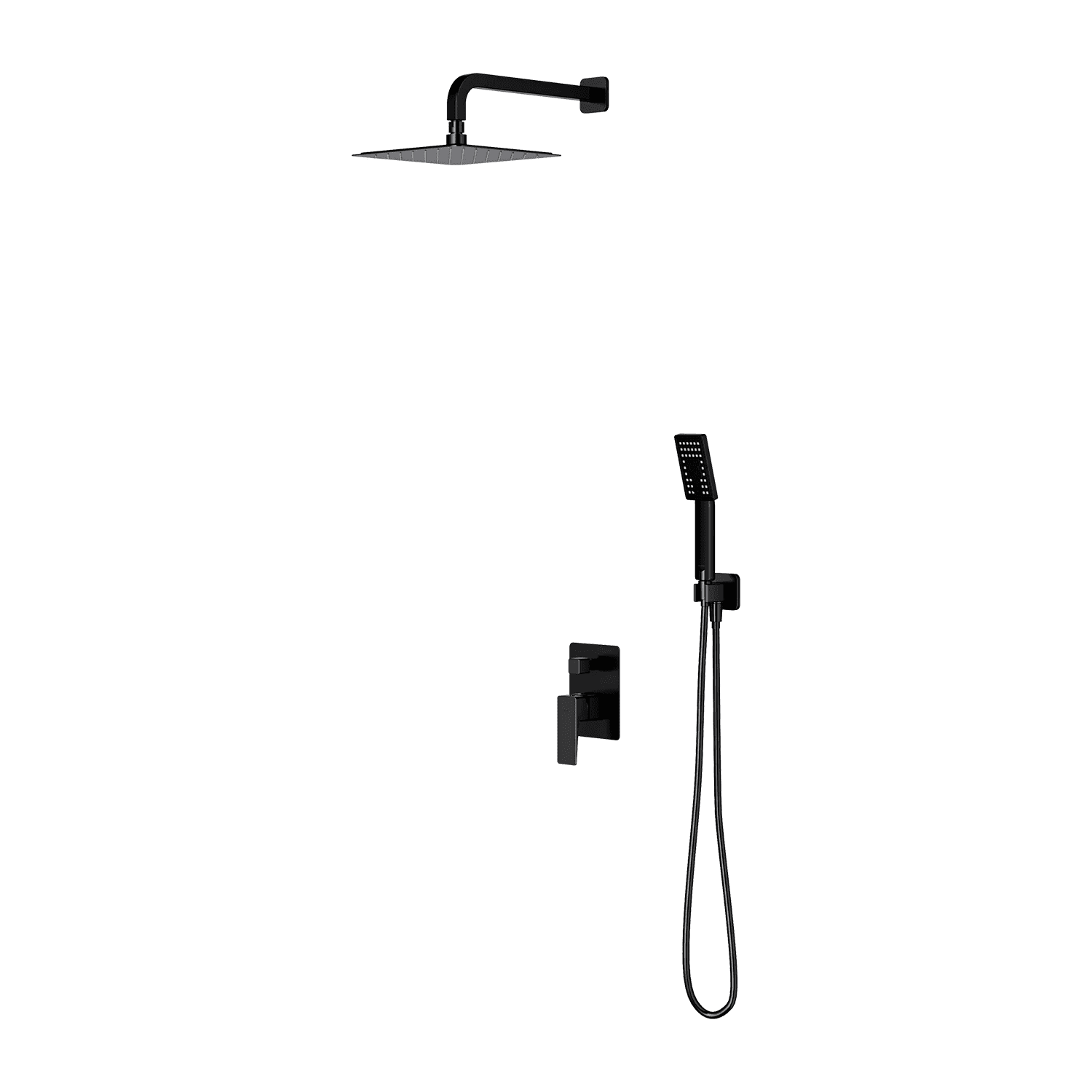 PARMA system prysznicowy podtynkowy, czarny mat