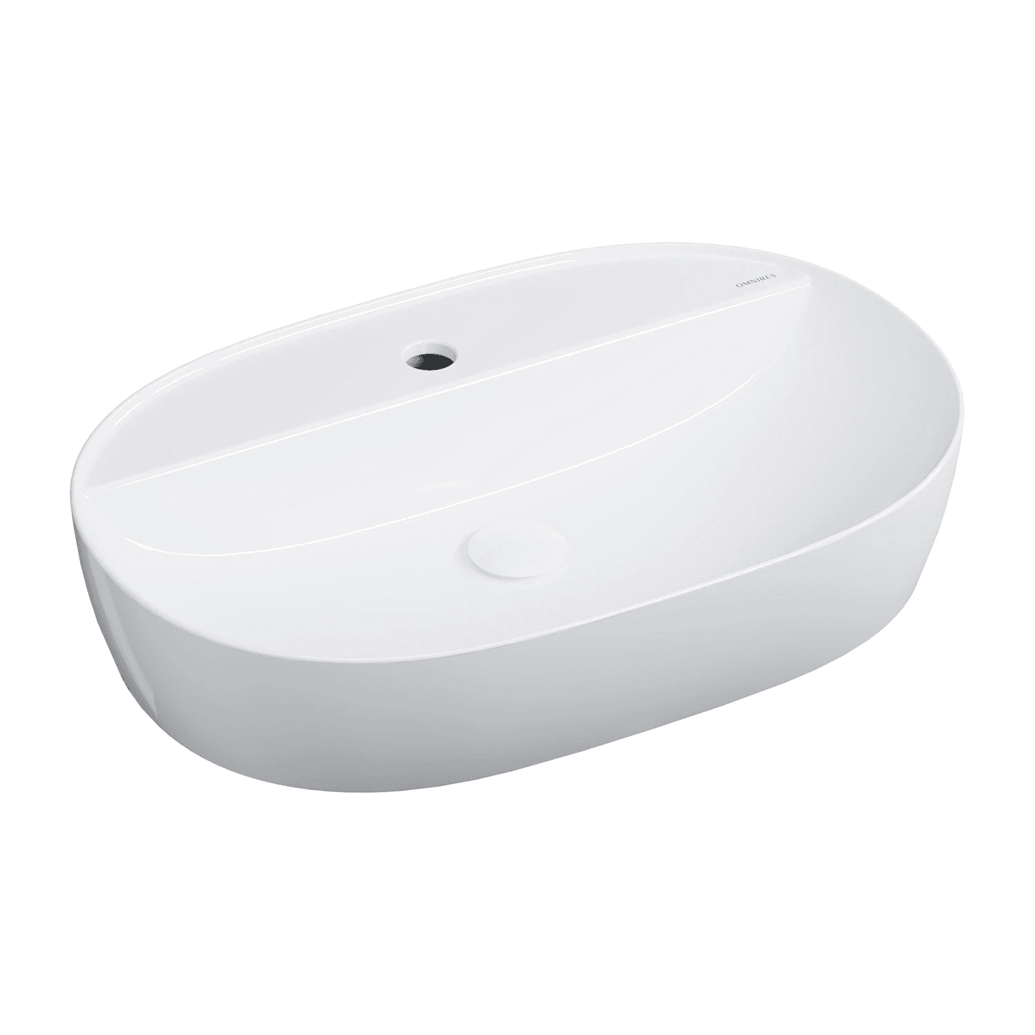 ATLANTA umywalka nablatowa 61 x 40 cm, biały połysk