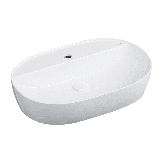 ATLANTA umywalka nablatowa 61 x 40 cm, biały połysk