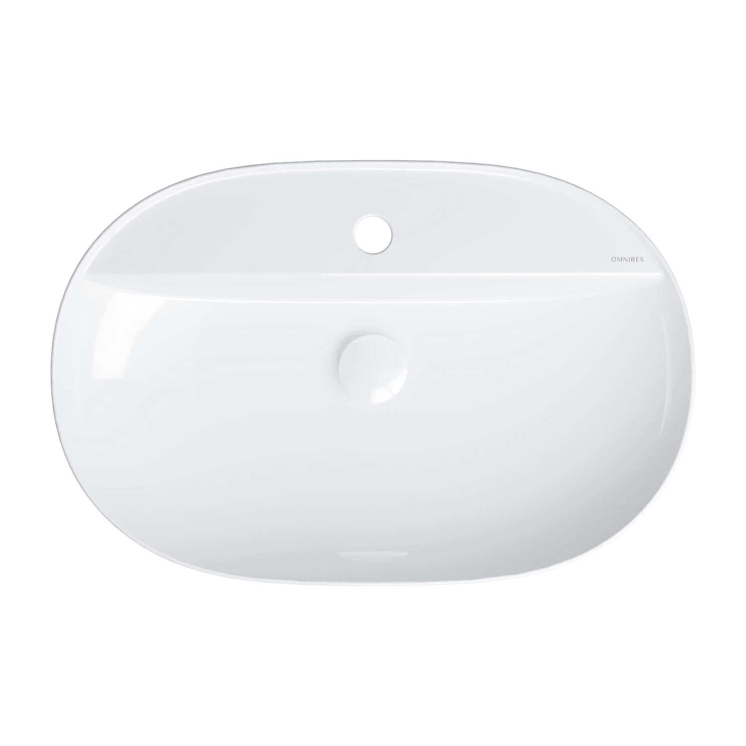 ATLANTA umywalka nablatowa 61 x 40 cm, biały połysk