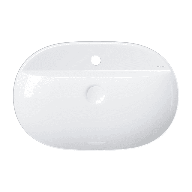 ATLANTA umywalka nablatowa 61 x 40 cm, biały połysk