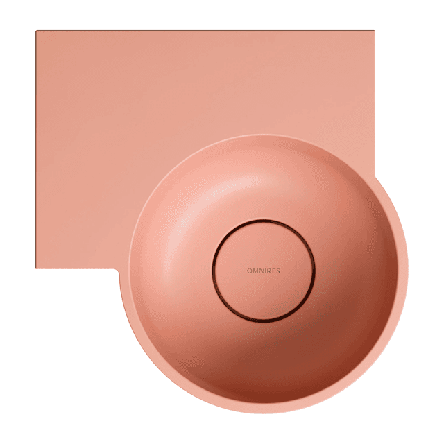 OVO M+ umywalka nablatowa/wisząca - lewa, 33 x 34 cm, coral mat