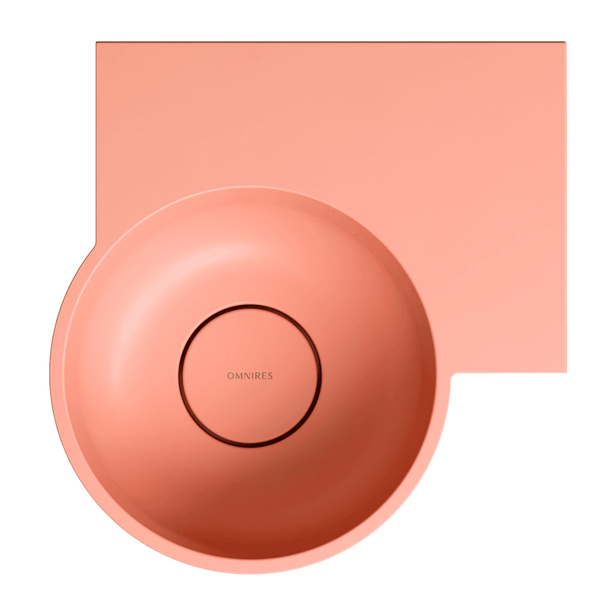 OVO M+ umywalka nablatowa/wisząca - prawa, 33 x 34 cm, coral mat