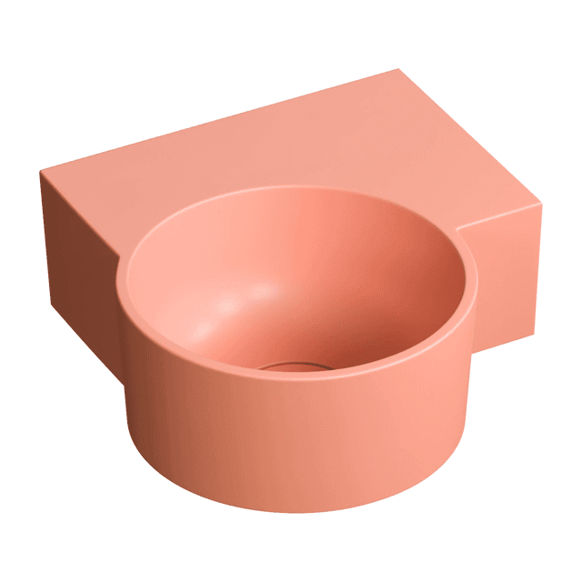 OVO M+ umywalka nablatowa/wisząca - prawa, 33 x 34 cm, coral mat