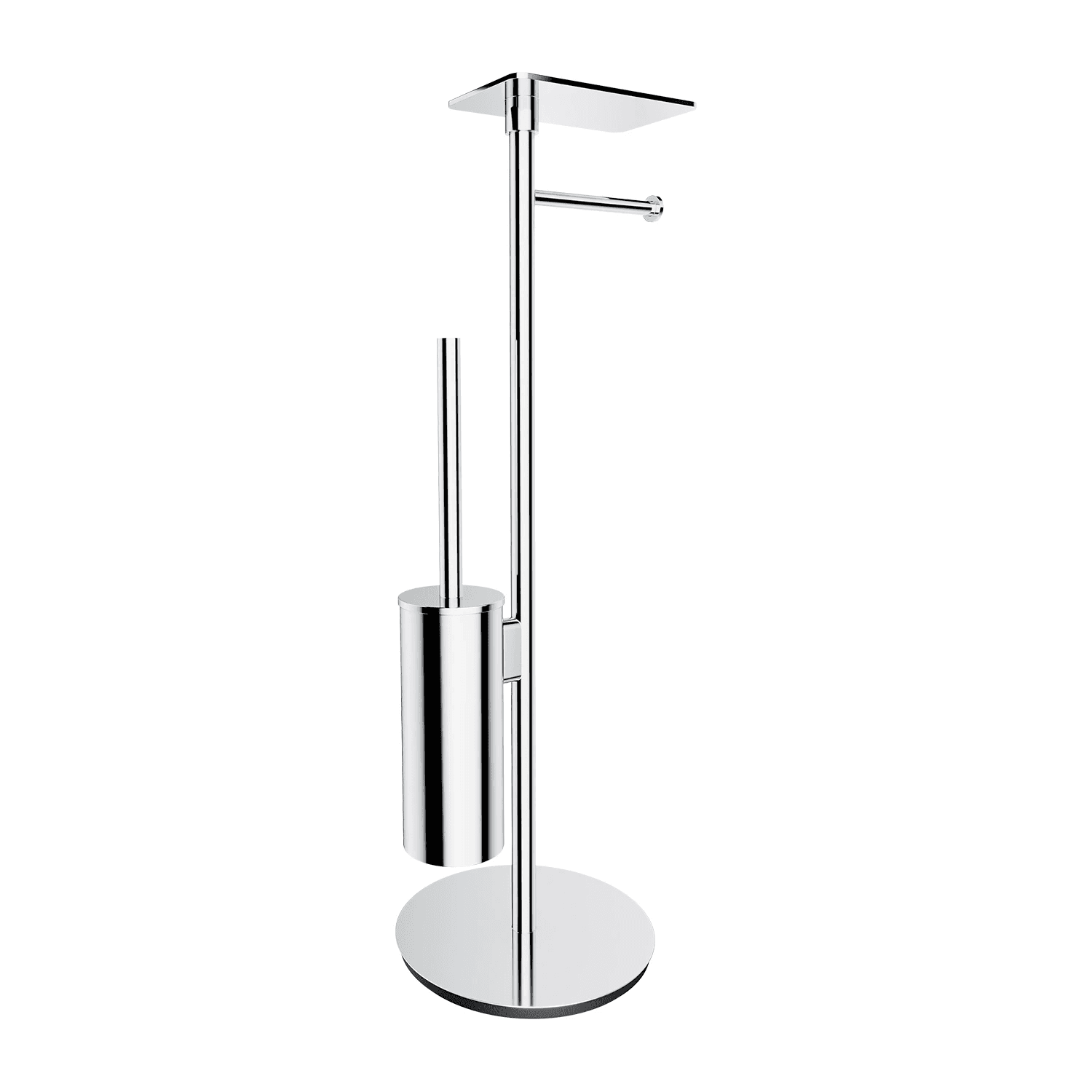 MODERN PROJECT stojak na papier i szczotkę toaletową z półką, chrom połysk