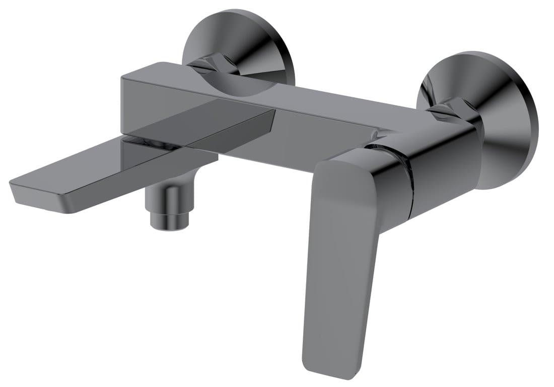 FLERY bateria wannowa/prysznicowa ścienna z obrotową wylewką, gun metal