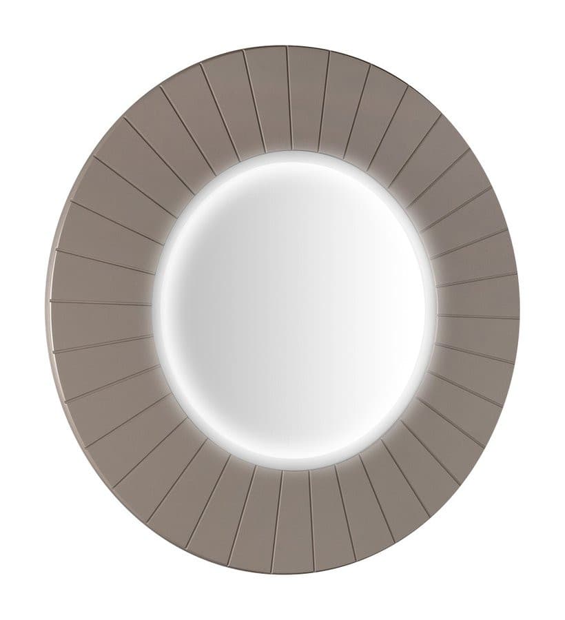 LUMIRO STRIP okrągłe lustro z oświetleniem LED w ramie średnica 75cm, agila