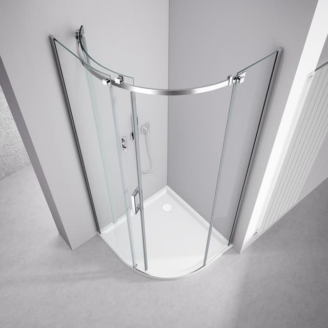 THRON SQUARE kabina prysznicowa półokrągła 900x900mm, szkło czyste, lewa