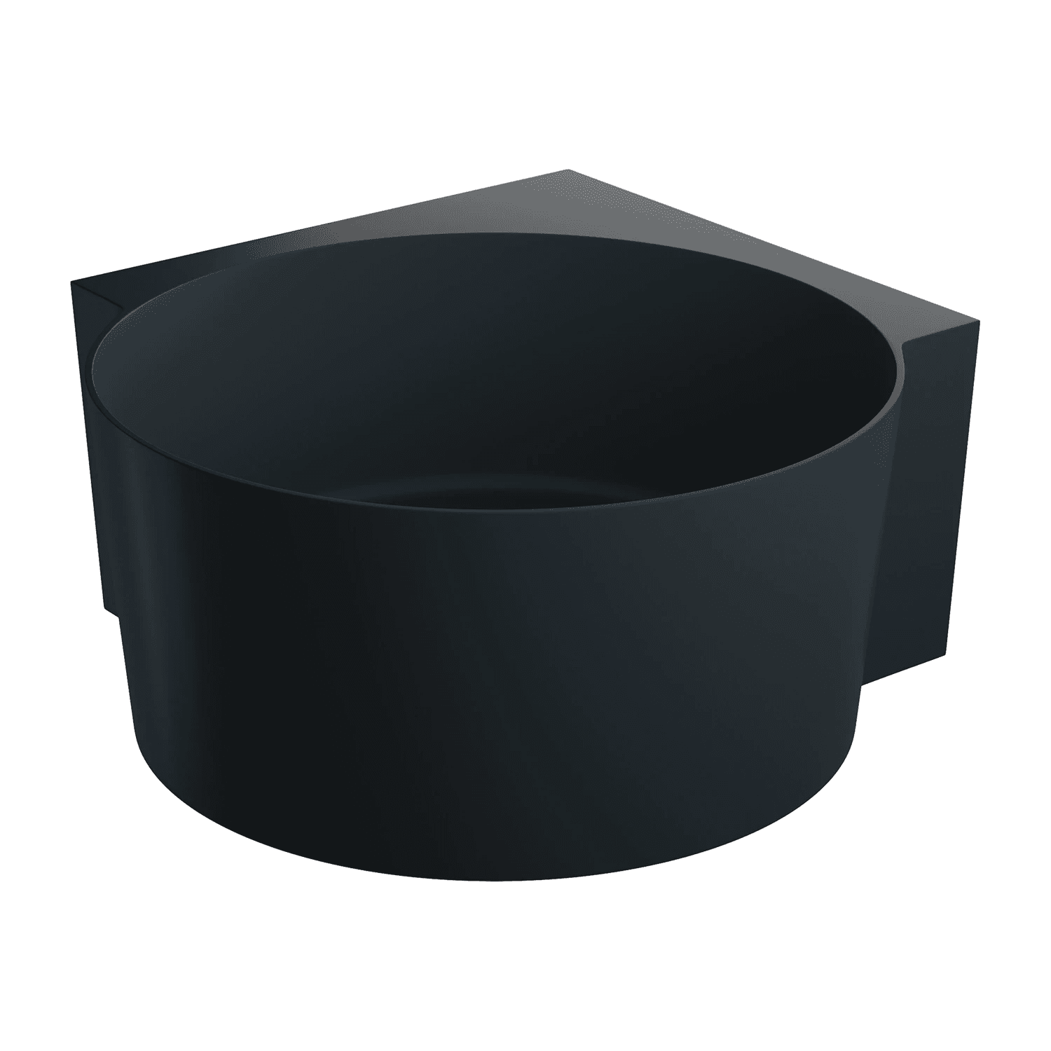 OVO M+ wanna narożna okrągła, 120 x 120 cm, black lava mat