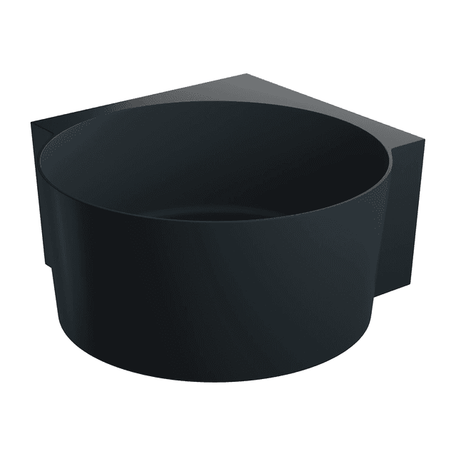 OVO M+ wanna narożna okrągła, 120 x 120 cm, black lava mat