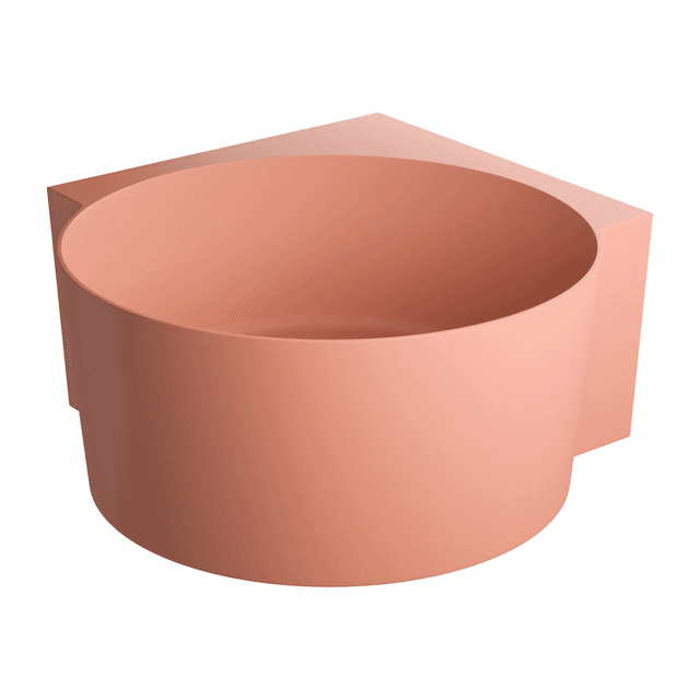 OVO M+ wanna narożna okrągła, 120 x 120 cm, coral mat