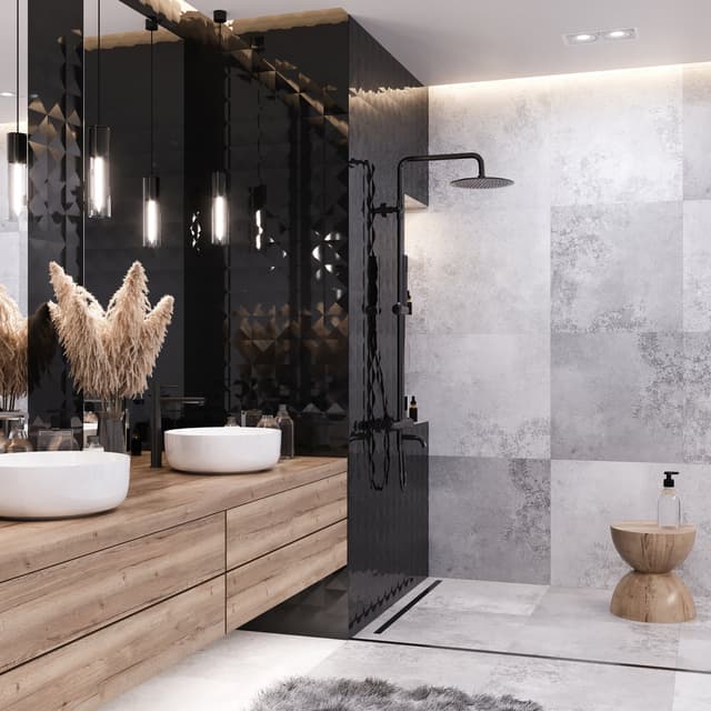 Kolumna prysznicowa LUGO CMN01MBLW Deszczownica 25cm Wylewka obrotowa Czarna