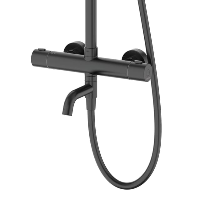 Kolumna prysznicowa LUGO CMN01TBLW Deszczownica 25cm Termostat Wylewka obrotowa Czarna