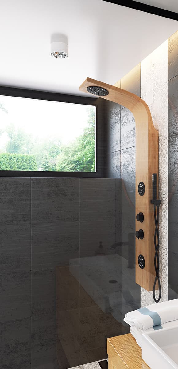 Panel prysznicowy Corsan Bali B231 Mieszacz Drewno bambusowe