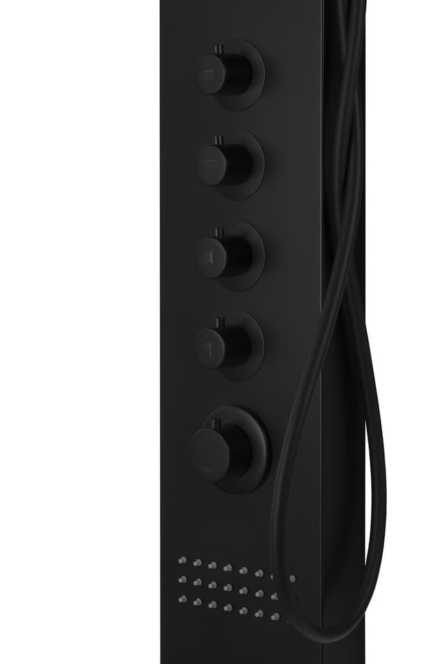 Panel prysznicowy Corsan LED KASKADA Mieszacz Czarny Deszczownica LED