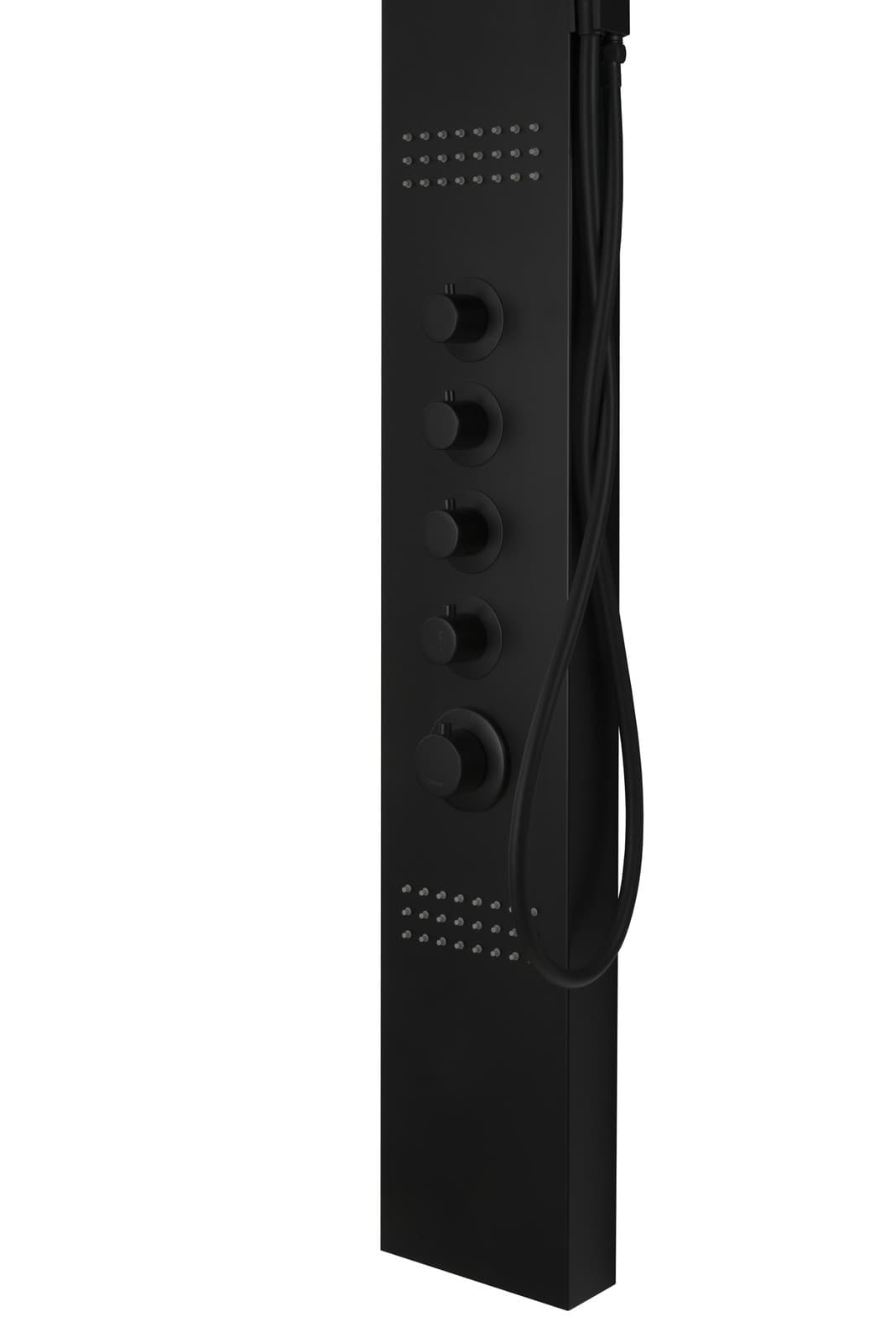 Panel prysznicowy Corsan LED KASKADA Mieszacz Czarny Deszczownica LED