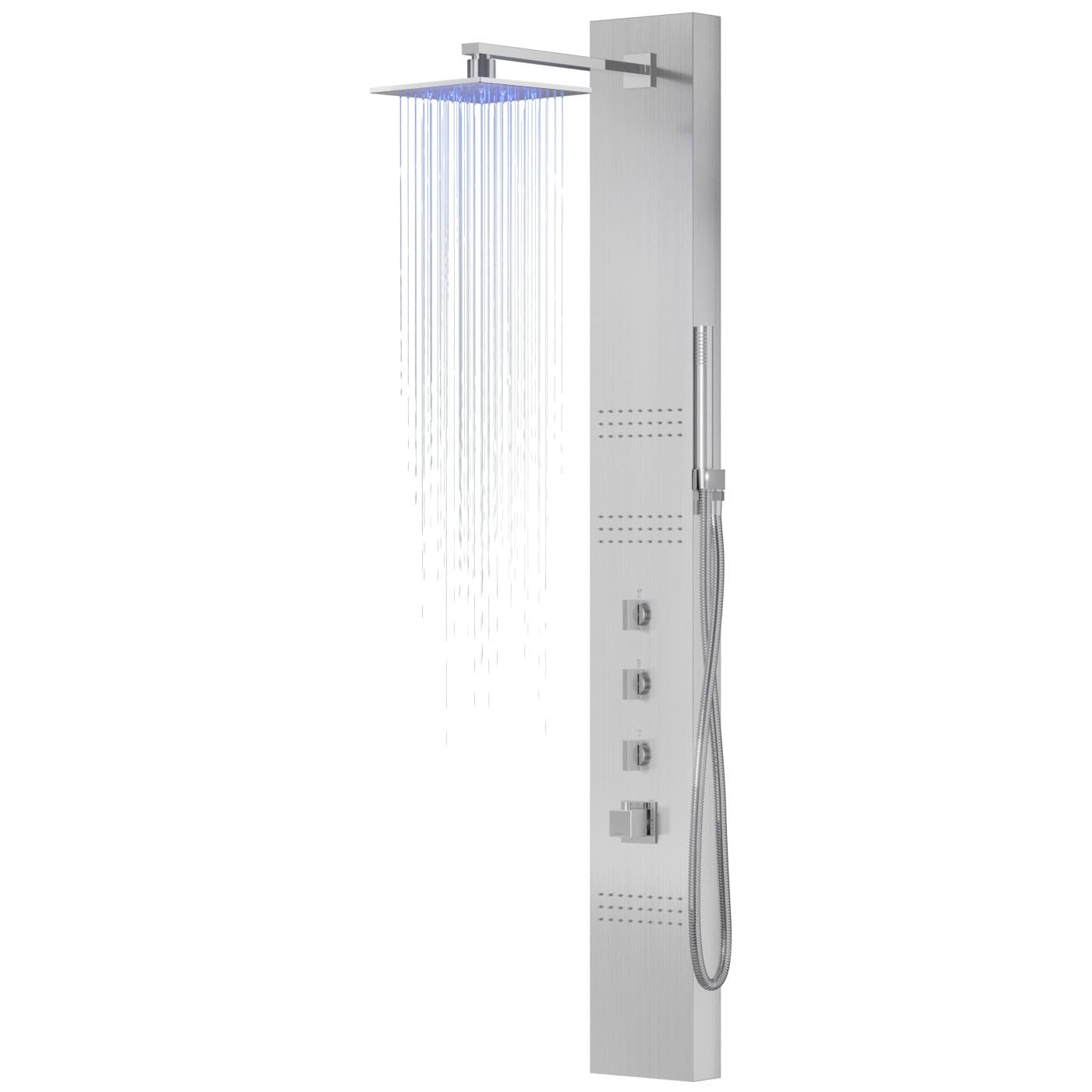 Panel prysznicowy Corsan NEO Termostat Stal Deszczownica LED