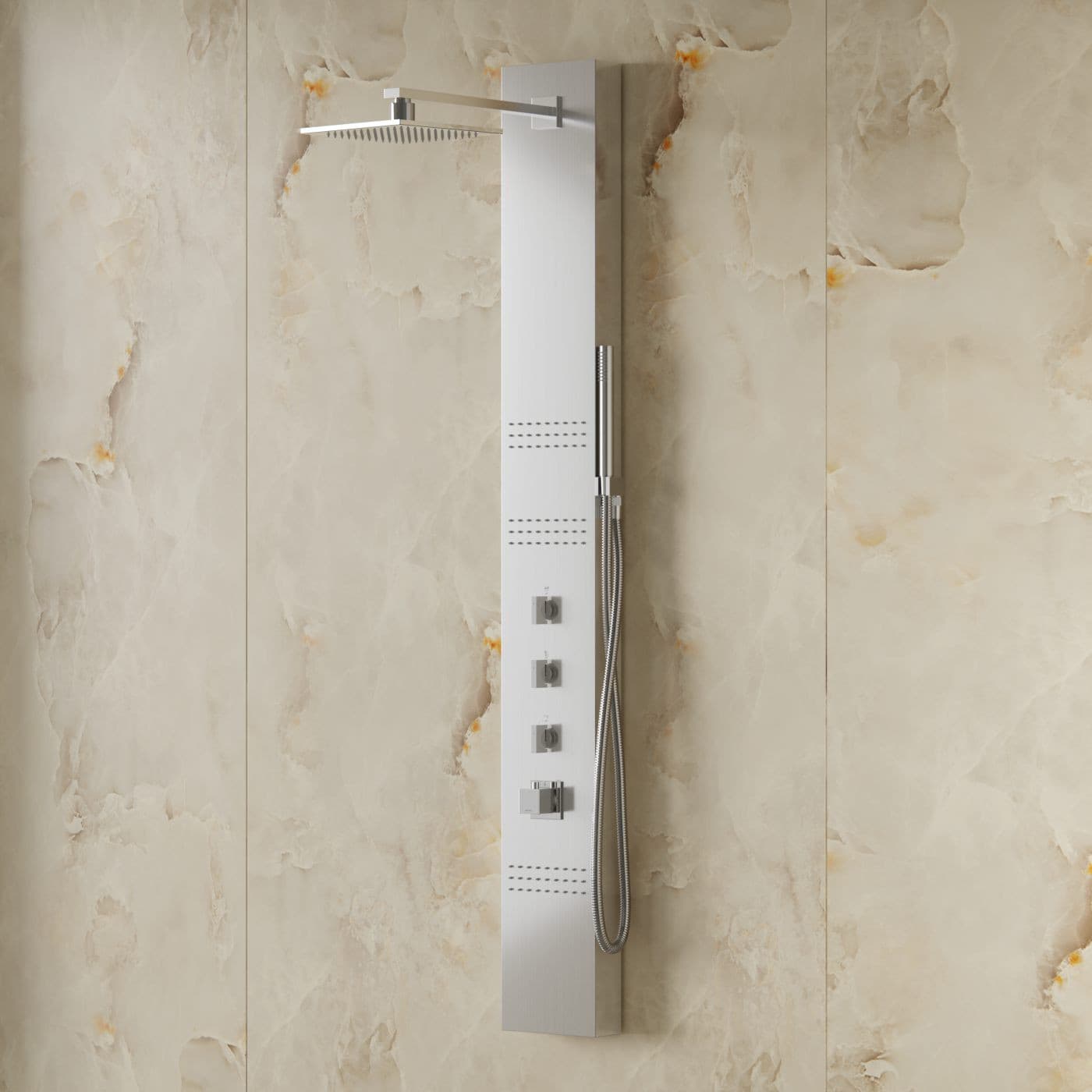 Panel prysznicowy Corsan NEO Termostat Stal Deszczownica LED