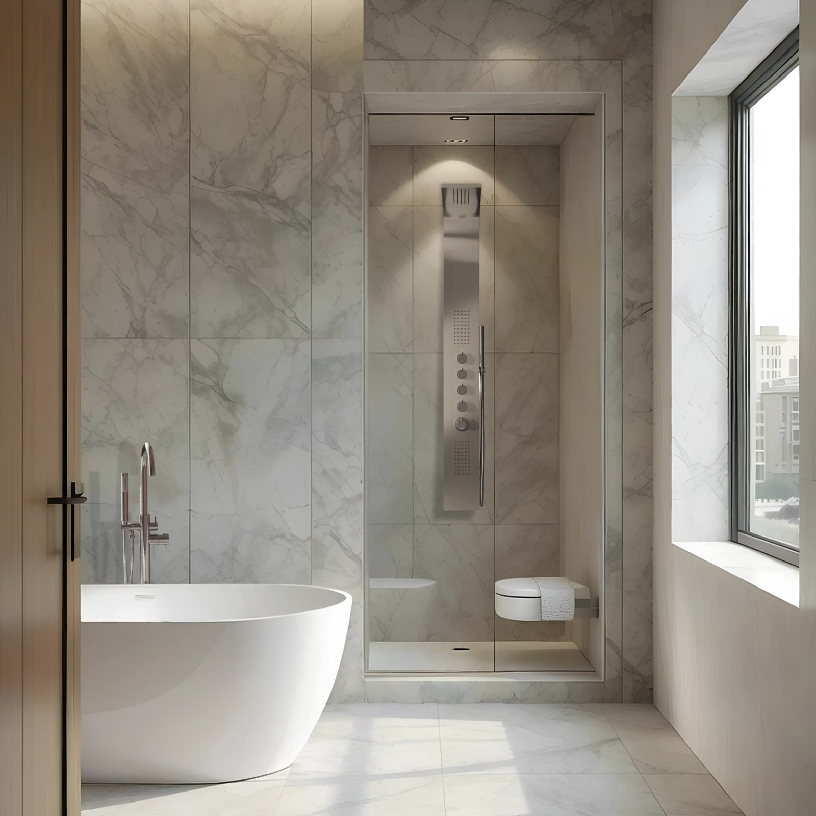 Panel prysznicowy Corsan SAMSARA Mieszacz Stal szczotkowana