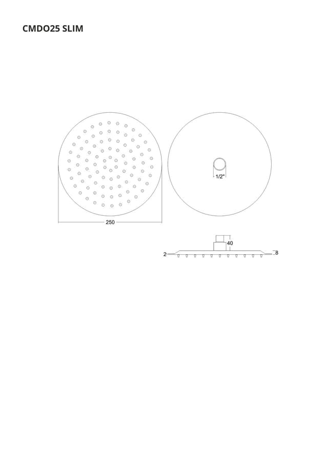 Deszczownica Corsan CMDO25BL SLIM stalowa czarna okrągła 25 cm