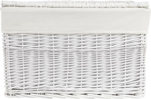 Skrzynia wiklinowa z wyściółką Koszoplotka biała 58x43x35h