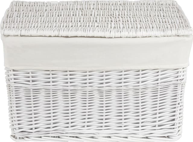 Skrzynia wiklinowa z wyściółką Koszoplotka biała 45x28x27h