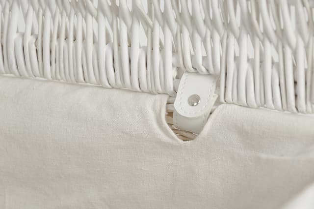 Skrzynia wiklinowa z wyściółką Koszoplotka biała 45x28x27h