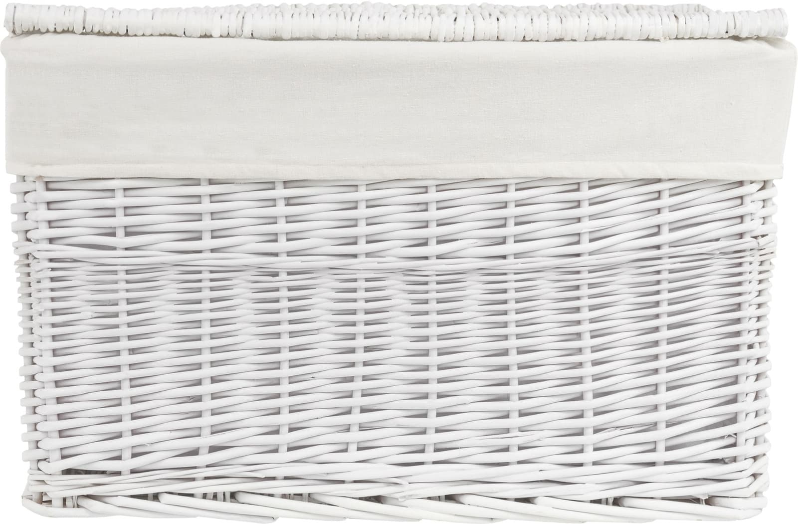 Skrzynia wiklinowa z wyściółką Koszoplotka biała 38x22x22h