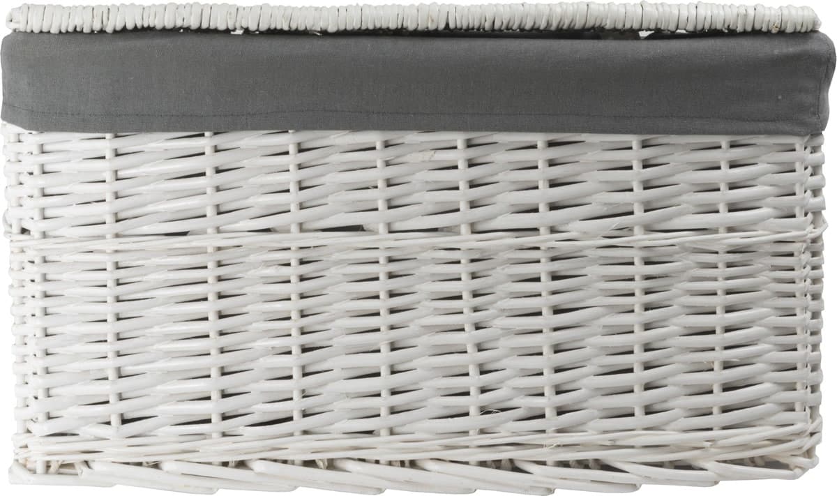 Skrzynia wiklinowa z wyściółką Koszoplotka biała 38x22x22h