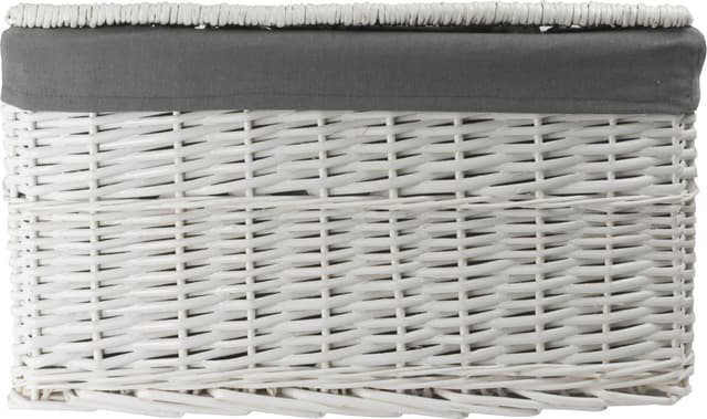 Skrzynia wiklinowa z wyściółką Koszoplotka biała 38x22x22h