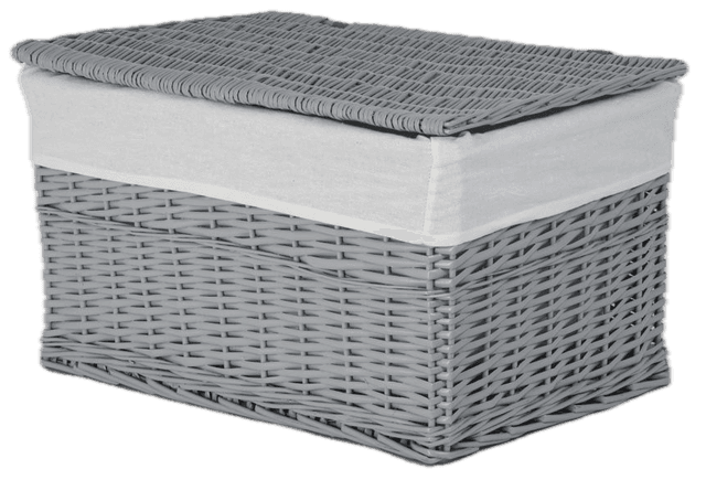 Skrzynia wiklinowa z wyściółką Koszoplotka szara 45x28x27h