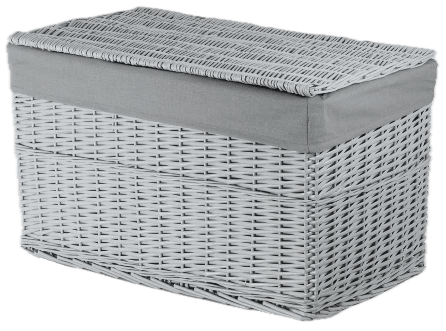 Skrzynia wiklinowa z wyściółką Koszoplotka szara 45x28x27h
