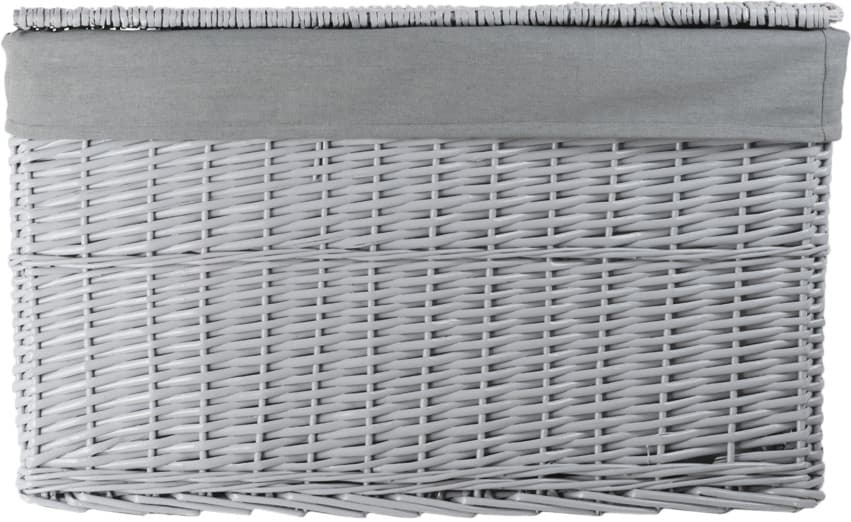 Skrzynia wiklinowa z wyściółką Koszoplotka szara 45x28x27h