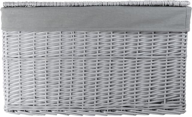 Skrzynia wiklinowa z wyściółką Koszoplotka szara 45x28x27h
