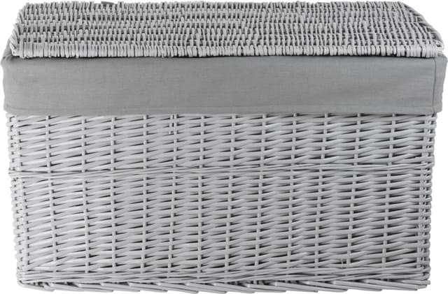 Skrzynia wiklinowa z wyściółką Koszoplotka szara 45x28x27h