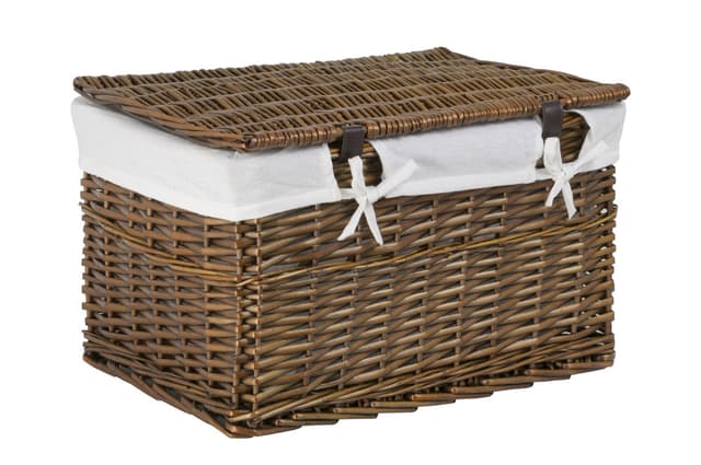 Skrzynia wiklinowa z wyściółką Koszoplotka wenge 38x22x22h