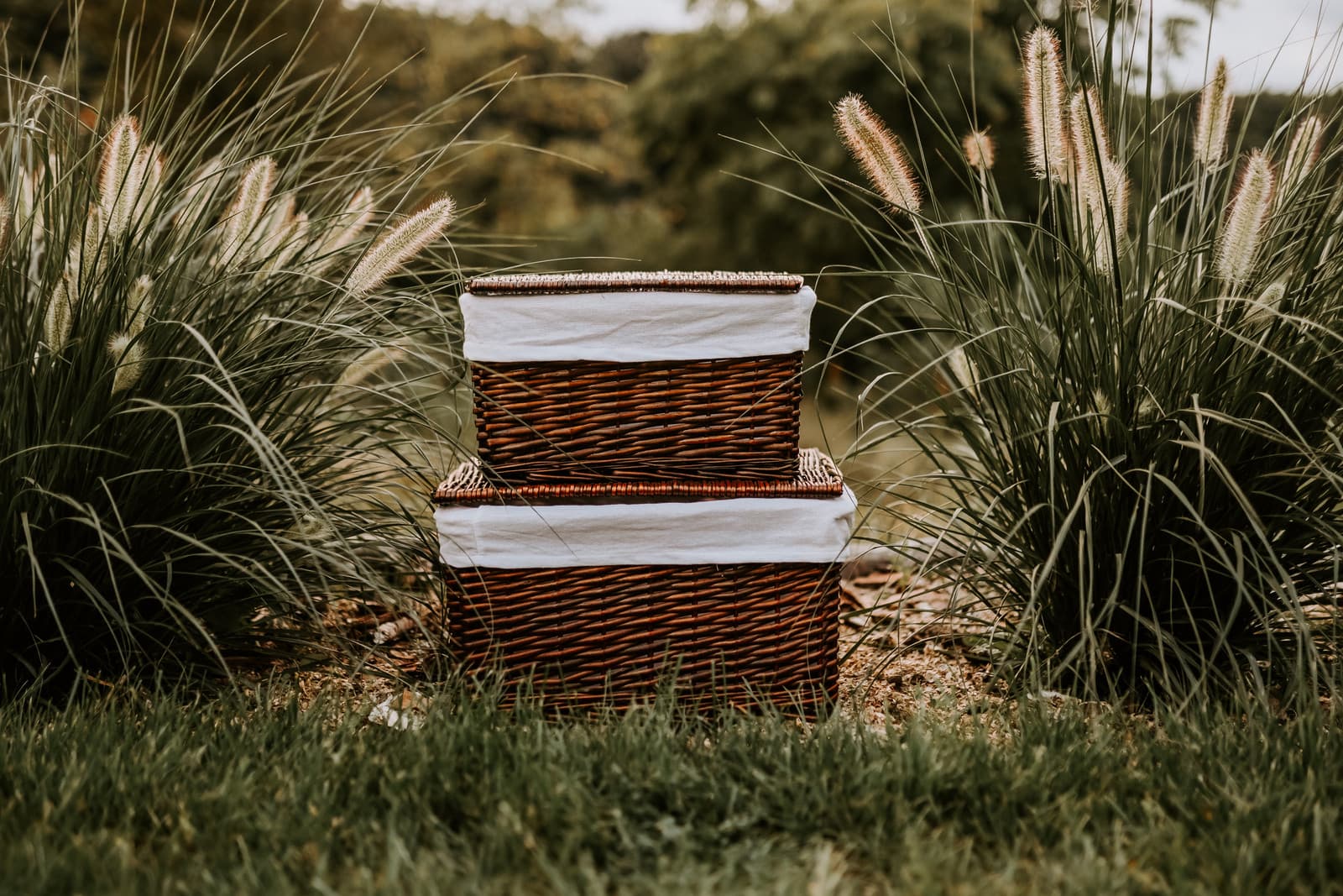 Skrzynia wiklinowa z wyściółką Koszoplotka wenge 58x43x35h