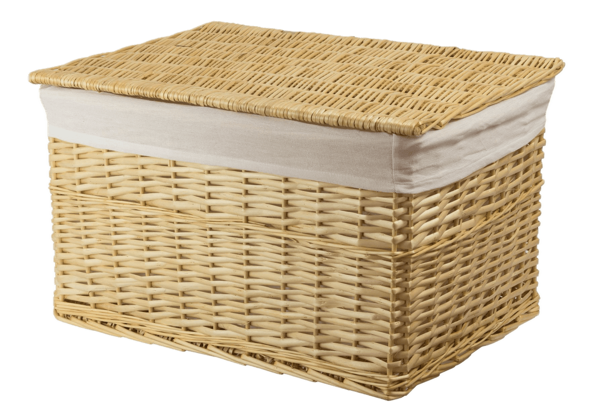 Skrzynia wiklinowa z wyściółką Koszoplotka naturalna 45x28x27h