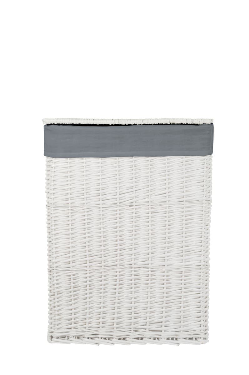 Kosz wiklinowy z wyściółką na pranie Koszoplotka biały 47x35x66h